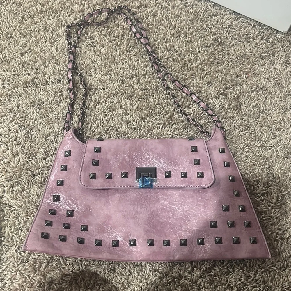 NEW Studded Pink Shoulder Bag